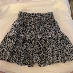 navy and white floral skirt